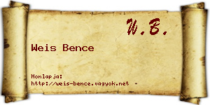 Weis Bence névjegykártya